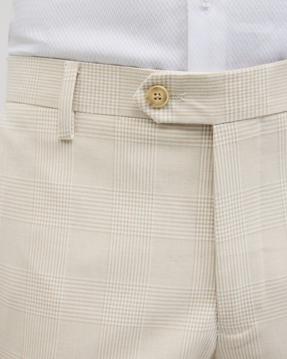 Prince of Wales Check Tailored Suit Pant, Natural Check, hi-res